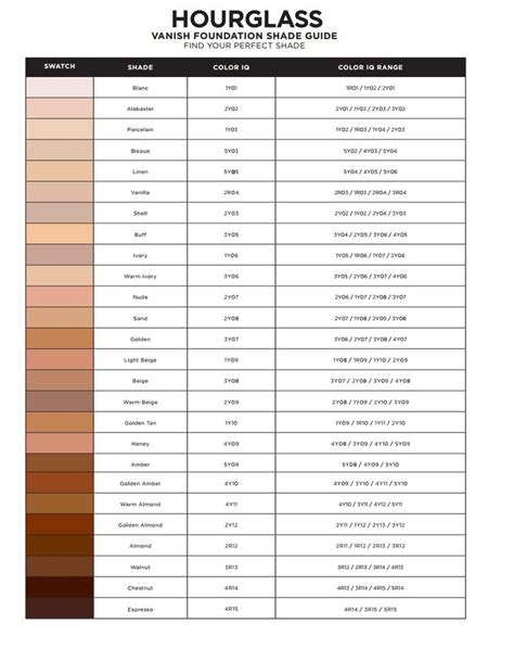 sephora foundation color chart.